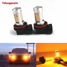2 x H11 H8/H9 42 SMD 100W Samsung 2323 светодиодные лампы 3000K Янтарный проектор Противотуманные фары DRL автомобильное освещение 2 x H11 H8/H9 42 SMD 100W Samsung 2323 светодиодные лампы 3000K Янтарный проектор Противотуманные фары DRL автомобильное освещение