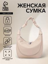 Сумка - мешок женская на молнии, 33x23x8 см, бежевая Сумка - мешок женская на молнии, 33x23x8 см, бежевая
