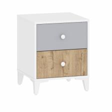 Тумба прикроватная «Морти», 446x452x562 мм, цвет дуб бунратти/серый/белый Тумба прикроватная «Морти», 446x452x562 мм, цвет дуб бунратти/серый/белый
