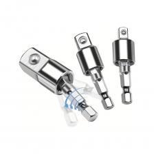 Данный набор бит для шуруповерта включает в себя 3 шарнирных переходника под торцевую головку типа квадрат 1/4 дюйма; 3/8 дюйма; 1/2 дюйма. Благодаря шарниру можно использовать переходник под углом. Набор переходников под торцевую головку предназначен для перехода с шестигранного типа крепления 1/4 HEX на крепление с помощью квадрата с подпружиненным шариком. Адаптеры выполнены из прочной инструментальной стали, что обеспечивает долгий срок службы. Бита для шуруповёрта, упрощает жизнь при закручивании, откручивании различных крепёжных элементов. Обратите внимание, эффективность инструмента напрямую зависит от подбора приспособления. Шарнирные переходники торцевых головок предназначены для использования винтовертами, гайковертами, дрелями и имеют шестигранный хвостовик. Благодаря набору бит можно подобрать насадку, подходящую к определённому шурупу, болту. Бита под торцевую головку универсальная, формы адаптеров разные. Оснастка содержит три переходника. Биты под головку отличные пощники для мастера и позволяют сделать гайковерт беспроводным. Сплав металла марки 40cr использовался при изготовлении бит. Данный набор бит для шуруповерта включает в себя 3 шарнирных переходника под торцевую головку типа квадрат 1/4 дюйма; 3/8 дюйма; 1/2 дюйма. Благодаря шарниру можно использовать переходник под углом. Набор переходников под торцевую головку предназначен для перехода с шестигранного типа крепления 1/4 HEX на крепление с помощью квадрата с подпружиненным шариком. Адаптеры выполнены из прочной инструментальной стали, что обеспечивает долгий срок службы. Бита для шуруповёрта, упрощает жизнь при закручивании, откручивании различных крепёжных элементов. Обратите внимание, эффективность инструмента напрямую зависит от подбора приспособления. Шарнирные переходники торцевых головок предназначены для использования винтовертами, гайковертами, дрелями и имеют шестигранный хвостовик. Благодаря набору бит можно подобрать насадку, подходящую к определённому шурупу, болту. Бита под торцевую головку универсальная, формы адаптеров разные. Оснастка содержит три переходника. Биты под головку отличные пощники для мастера и позволяют сделать гайковерт беспроводным. Сплав металла марки 40cr использовался при изготовлении бит.