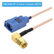 RG316 Fakra C Male/C Female to SMA Male 90-градусный удлинительный кабель Автомобильная навигация GPS-антенна Адаптер RF Коаксиальная перемычка Косичка RG316 Fakra C Male/C Female to SMA Male 90-градусный удлинительный кабель Автомобильная навигация GPS-антенна Адаптер RF Коаксиальная перемычка Косичка