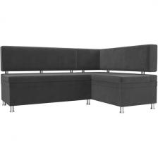 Кухонный уголок Стайл правый (велюр серый) Лига Диванов 111659 Кухонный уголок Стайл правый (велюр серый) Лига Диванов 111659