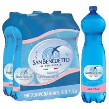 Минеральная вода San Benedetto негазированная, ПЭТ, 6 шт. по 1.5 л Минеральная вода San Benedetto негазированная, ПЭТ, 6 шт. по 1.5 л