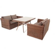 Обеденная группа плетеная из ротанга, цвет коричневый 4SIS Мокко MS22T-3-SET brown Обеденная группа плетеная из ротанга, цвет коричневый 4SIS Мокко MS22T-3-SET brown