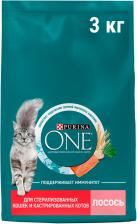 Сухой корм кошек Purina ONE полнорационный для стерилизованных с высоким содержанием лосося 3кг Сухой корм кошек Purina ONE полнорационный для стерилизованных с высоким содержанием лосося 3кг