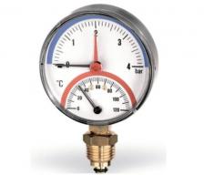 Stout Термометр радиальный в комплекте с автомат. запорным клапаном 80 мм Stout Термометр радиальный в комплекте с автомат. запорным клапаном 80 мм