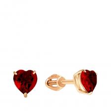 Серьги-пусеты TALANT Сердце из золота с гранатом Серьги-пусеты TALANT Сердце из золота с гранатом