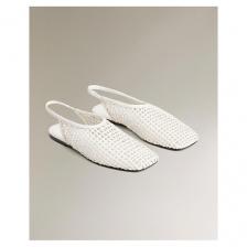 Тапочки ZARA HOME Плетеные кожаные балетки на ремешках-босоножках Тапочки ZARA HOME Плетеные кожаные балетки на ремешках-босоножках