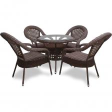 Комплект садовой мебели DECO на 4 персоны от бренда TREET. Изготовлен из экологичного материала искусственный ротанг, который обеспечивает долговечность и устойчивость к воздействию внешней среды. В состав комплекта входят: обеденный стол DECO (диагональ 90 см) и четыре кресла DECO (53х60х80 см). Все элементы мебели имеют изящный дизайн и приятный к глазу цвет, что позволит вам создать уютное и стильное пространство на вашем балконе, террасе или в саду. Мебель поставляется в сборе, кресла штабелируются что делает её идеальным выбором для сезонного использования. Благодаря своей прочности и удобству, комплект TREET станет надежным помощником в организации отдыха на свежем воздухе. Комплект садовой мебели DECO на 4 персоны от бренда TREET. Изготовлен из экологичного материала искусственный ротанг, который обеспечивает долговечность и устойчивость к воздействию внешней среды. В состав комплекта входят: обеденный стол DECO (диагональ 90 см) и четыре кресла DECO (53х60х80 см). Все элементы мебели имеют изящный дизайн и приятный к глазу цвет, что позволит вам создать уютное и стильное пространство на вашем балконе, террасе или в саду. Мебель поставляется в сборе, кресла штабелируются что делает её идеальным выбором для сезонного использования. Благодаря своей прочности и удобству, комплект TREET станет надежным помощником в организации отдыха на свежем воздухе.