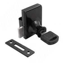 Замок-ручка для 2-х дверей, без сверления, выдвижной + отв. планка, черный (417/5 BK) Замок-ручка для 2-х дверей, без сверления, выдвижной + отв. планка, черный (417/5 BK)