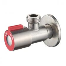 кран угловой LEDEME L70507H НР/НР нерж сталь с отражателем хром, красный кран угловой LEDEME L70507H НР/НР нерж сталь с отражателем хром, красный