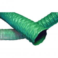 Воздуховод полиэфирный, зеленый TEX PVC-F-300-120/10 (10 м, 120 мм) PVC-F-03-120/10G легкий воздуховод широкого спектра применения из полиэфирной ткани с двусторонней пропиткой ПВХ и каркасом из стальной высокоуглеродистой проволоки. Гибкий, стоек сжатию и растяжению. Позволяет отвести статическое электричество при заземлении стальной спирали. Пригоден для внутреннего и наружного применения.Область применения:Транспортировка материалов с невысокими абразивными свойствами.Отвод выхлопных газов и газов сварочного оборудования.Отвод химических паров и влажного воздуха в системах вентиляции, отопления и аспирации.Температурный режим: от -30°С до + 90°С.Конструкция:Стенка из полиэфирной ткани с пропиткой ПВХ толщиной 0,3 мм.Спираль из высокоуглеродистой стальной проволоки с антикоррозионным покрытием.Свойства:Легкий.Способен снимать электростатическое напряжение.Трудновоспламеняемый.Хорошая сжимаемость.Устойчивость к атмосферным воздействиям.Морозостойкость.Абразивостойкий.Устойчивость к ультрафиолету и озону.Устойчив к высокой влажности.Газогерметичный.Цвет: зеленый (код цвета G).Внимание, изображение товара может отличаться от реального! Верные параметры указаны в технических характеристиках товара. Воздуховод полиэфирный, зеленый TEX PVC-F-300-120/10 (10 м, 120 мм) PVC-F-03-120/10G легкий воздуховод широкого спектра применения из полиэфирной ткани с двусторонней пропиткой ПВХ и каркасом из стальной высокоуглеродистой проволоки. Гибкий, стоек сжатию и растяжению. Позволяет отвести статическое электричество при заземлении стальной спирали. Пригоден для внутреннего и наружного применения.Область применения:Транспортировка материалов с невысокими абразивными свойствами.Отвод выхлопных газов и газов сварочного оборудования.Отвод химических паров и влажного воздуха в системах вентиляции, отопления и аспирации.Температурный режим: от -30°С до + 90°С.Конструкция:Стенка из полиэфирной ткани с пропиткой ПВХ толщиной 0,3 мм.Спираль из высокоуглеродистой стальной проволоки с антикоррозионным покрытием.Свойства:Легкий.Способен снимать электростатическое напряжение.Трудновоспламеняемый.Хорошая сжимаемость.Устойчивость к атмосферным воздействиям.Морозостойкость.Абразивостойкий.Устойчивость к ультрафиолету и озону.Устойчив к высокой влажности.Газогерметичный.Цвет: зеленый (код цвета G).Внимание, изображение товара может отличаться от реального! Верные параметры указаны в технических характеристиках товара.