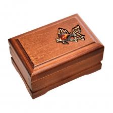 Деревянная шкатулка для ювелирных украшений Золотая рыбка, 12х8 см Деревянная шкатулка для ювелирных украшений Золотая рыбка, 12х8 см