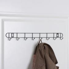 Вешалка настенная Доляна «Лайт», 8 крючков, 43x5x3 см, чёрная Вешалка настенная Доляна «Лайт», 8 крючков, 43x5x3 см, чёрная