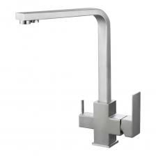 Смесители серии «Stockholm» часто ассоциируются с элегантным дизайном, функциональностью и высоким качеством, которые напоминают о столице Швеции. Смесители выполнены в минималистичном стиле, который подчеркивает их чистоту линий и формы. Они не перегружены излишними элементами, что делает их универсальными для различных интерьерных решений. Смеситель для кухни с каналом для фильтрованной воды очень удобен в применении, так как позволяет использовать один источник как для воды из фильтра, так и для обычной воды, избавляет от необходимости проделывать в столешнице дополнительное отверстие для специального крана. Интересный дизайн и четкие формы смесителя сделают его стильным элементом интерьера любой современной кухни. Высокий плоский излив с необычным изгибом обеспечит удобство прииспользовании, а картридж диаметром 35 мм гарантирует надёжность и долговечность работы изделия. Смеситель изготовлен из высококачественной нержавеющей стали, что гарантирует стойкость изделия к коррозии, перепадам температур воды и т. п. Смесители серии «Stockholm» часто ассоциируются с элегантным дизайном, функциональностью и высоким качеством, которые напоминают о столице Швеции. Смесители выполнены в минималистичном стиле, который подчеркивает их чистоту линий и формы. Они не перегружены излишними элементами, что делает их универсальными для различных интерьерных решений. Смеситель для кухни с каналом для фильтрованной воды очень удобен в применении, так как позволяет использовать один источник как для воды из фильтра, так и для обычной воды, избавляет от необходимости проделывать в столешнице дополнительное отверстие для специального крана. Интересный дизайн и четкие формы смесителя сделают его стильным элементом интерьера любой современной кухни. Высокий плоский излив с необычным изгибом обеспечит удобство прииспользовании, а картридж диаметром 35 мм гарантирует надёжность и долговечность работы изделия. Смеситель изготовлен из высококачественной нержавеющей стали, что гарантирует стойкость изделия к коррозии, перепадам температур воды и т. п.