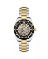 Мужские часы Croft 42 Skeleton Automatic с двухцветным браслетом из цельной нержавеющей стали, 42 мм Spinnaker Мужские часы Croft 42 Skeleton Automatic с двухцветным браслетом из цельной нержавеющей стали, 42 мм Spinnaker