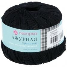 Пряжа Пехорская ПТ "Ажурная" 100% мерсеризованный хлопок 10 шт. х50г 280м №002 чёрный Пряжа Пехорская ПТ "Ажурная" 100% мерсеризованный хлопок 10 шт. х50г 280м №002 чёрный
