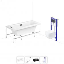 Комплексное предложение для обустройства ванной комнаты по специальной цене. Каждый элемент набора продуман и отвечает лучшим сантехническим решениям для ежедневного комфорта, максимальной гигиены и гарантирует надежный и безопасный монтаж. ВАННА ИЗ ЛИТЬЕВОГО АКРИЛА ОТ LAVINIA BOHO Акриловая ванна Evan производится в стандартных размерах 170*75, 180*80 см и в XL-формате: 190*90 и 200*90 см. Просторная купель, удобные пологие спинки и смещенный в центр ванны слив позволяют максимально комфортно расположиться в купели людям разного роста, телосложения или вдвоем. На широких торцевых бортиках можно размещать часто используемые средства гигиены. Усиленный армированный корпус отлично сохраняет форму и не деформируется при нагрузках и наполнении чаши горячей водой. ПРОЧНЫЙ КАРКАС ИЗ СТАЛИ Ванна монтируется на усиленный стальной каркас и стабилизируется креплениями к стене. Конструкция надежно фиксирует чашу и равномерно распределяет динамическую нагрузку до 500 кг. Регулировка опор по высоте нивелирует перепады уровня пола на различных поверхностях. СИФОН С ПОВЫШЕННОЙ ФУНКЦИОНАЛЬНОСТЬЮ Автоматический слив-перелив Useful Extras от Wellsee с донным клапаном click-clack и съемной накладкой на перелив изготовлен из полипропилена повышенной прочности. Накладка на перелив и крышка донного клапана выполнены из латуни. Функция верхней очистки позволяет с легкостью устранять возможные засоры, а плоский гидрозатвор служит барьером для неприятных канализационных газов и занимает минимум места под ванной. ПОДГОЛОВНИК НА САМОКЛЕЯЩЕЙСЯ ЛЕНТЕ Подголовник на ванну от Wellsee из вспененного полиуретана с гелевой структурой гипоаллергенен и безопасен для здоровья человека. Благодаря волнообразной форме и высокой эластичности подушка мгновенно адаптируется к изгибам тела, равномерно распределяет нагрузку в шейно-воротниковой зоне. Поверхность изделия не впитывает влагу и запахи, что гарантирует высокий уровень гигиены и износостойкость при продолжительном контакте с водой. ПОДВЕСНОЙ УНИТАЗ LAVINIA BOHO СО 100% ОТКРЫТЫМ КРАЕМ Унитаз Lavinia Boho One в минималистичном дизайне — бестселлер поколения безободковой керамики из санфарфора. Гладкая беспористая поверхность обладает повышенной прочностью и износостойкостью, не скапливает грязь и сокращает рост бактерий. Чаша Rimless со скрытым креплением качественно омывается с первого смыва без брызг и обеспечивает 100% гигиеничность и простоту в уходе за изделием. При мощном каскадном смыве выделения сразу попадают в воду и блокируются жидкостью, минимизируя распространение неприятных запахов. БЫСТРОСЪЕМНОЕ СИДЕНЬЕ С КРЫШКОЙ Эргономичная форма сиденья позволяет с удобством расположиться людям разного возраста и комплекции. Благодаря встроенным в петли демпферам сиденье с крышкой опускаются мягко и бесшумно. Установить или снять сиденье можно всего за несколько секунд одним нажатием. Конструкция выдерживает нагрузку до 400 кг и имеет более 100.000 циклов открывания/закрывания. Сиденье из дюропласта гипоаллергенно и полностью безопасно при контакте с кожей человека. УНИВЕРСАЛЬНАЯ ИНСТАЛЛЯЦИЯ С БЕСШОВНЫМ БАЧКОМ Инсталляционная система Lavinia Boho Relfix с универсальным креплением позволяет производить не только стандартный «прямой» монтаж рамы к стене, но и осуществлять «поворотный» монтаж, вплоть до установки в угол помещения. Цельнолитой бачок системы изготовлен из долговечного полимерного материала HDPE и изолирован от конденсационной влаги. Все соединительные элементы бачка для подключения инсталляции к трубопроводу изготовлены из латуни. ДИСПЕНСЕР ДЛЯ ДЕЗОДОРАЦИИ Дозатор для дезинфицирующих средств устанавливается в бачок инсталляционной системы RelFix и поддерживает гигиену унитаза, аромат свежести в туалетной комнате. Благодаря точной подгонке резервуара под туалетные блоки при каждом смыве с водой поступает одинаковое количество дезинфицирующего средства, которое равномерно распределяется по чаше унитаза. УЛЬТРАТОНКАЯ КЛАВИША СМЫВА Ультратонкий монтаж панели смыва сохраняет эстетику всей конструкции, а также облегчает поддержание чистоты санузла. Клавиша изготовлена из высококачественного пластика Комплексное предложение для обустройства ванной комнаты по специальной цене. Каждый элемент набора продуман и отвечает лучшим сантехническим решениям для ежедневного комфорта, максимальной гигиены и гарантирует надежный и безопасный монтаж. ВАННА ИЗ ЛИТЬЕВОГО АКРИЛА ОТ LAVINIA BOHO Акриловая ванна Evan производится в стандартных размерах 170*75, 180*80 см и в XL-формате: 190*90 и 200*90 см. Просторная купель, удобные пологие спинки и смещенный в центр ванны слив позволяют максимально комфортно расположиться в купели людям разного роста, телосложения или вдвоем. На широких торцевых бортиках можно размещать часто используемые средства гигиены. Усиленный армированный корпус отлично сохраняет форму и не деформируется при нагрузках и наполнении чаши горячей водой. ПРОЧНЫЙ КАРКАС ИЗ СТАЛИ Ванна монтируется на усиленный стальной каркас и стабилизируется креплениями к стене. Конструкция надежно фиксирует чашу и равномерно распределяет динамическую нагрузку до 500 кг. Регулировка опор по высоте нивелирует перепады уровня пола на различных поверхностях. СИФОН С ПОВЫШЕННОЙ ФУНКЦИОНАЛЬНОСТЬЮ Автоматический слив-перелив Useful Extras от Wellsee с донным клапаном click-clack и съемной накладкой на перелив изготовлен из полипропилена повышенной прочности. Накладка на перелив и крышка донного клапана выполнены из латуни. Функция верхней очистки позволяет с легкостью устранять возможные засоры, а плоский гидрозатвор служит барьером для неприятных канализационных газов и занимает минимум места под ванной. ПОДГОЛОВНИК НА САМОКЛЕЯЩЕЙСЯ ЛЕНТЕ Подголовник на ванну от Wellsee из вспененного полиуретана с гелевой структурой гипоаллергенен и безопасен для здоровья человека. Благодаря волнообразной форме и высокой эластичности подушка мгновенно адаптируется к изгибам тела, равномерно распределяет нагрузку в шейно-воротниковой зоне. Поверхность изделия не впитывает влагу и запахи, что гарантирует высокий уровень гигиены и износостойкость при продолжительном контакте с водой. ПОДВЕСНОЙ УНИТАЗ LAVINIA BOHO СО 100% ОТКРЫТЫМ КРАЕМ Унитаз Lavinia Boho One в минималистичном дизайне — бестселлер поколения безободковой керамики из санфарфора. Гладкая беспористая поверхность обладает повышенной прочностью и износостойкостью, не скапливает грязь и сокращает рост бактерий. Чаша Rimless со скрытым креплением качественно омывается с первого смыва без брызг и обеспечивает 100% гигиеничность и простоту в уходе за изделием. При мощном каскадном смыве выделения сразу попадают в воду и блокируются жидкостью, минимизируя распространение неприятных запахов. БЫСТРОСЪЕМНОЕ СИДЕНЬЕ С КРЫШКОЙ Эргономичная форма сиденья позволяет с удобством расположиться людям разного возраста и комплекции. Благодаря встроенным в петли демпферам сиденье с крышкой опускаются мягко и бесшумно. Установить или снять сиденье можно всего за несколько секунд одним нажатием. Конструкция выдерживает нагрузку до 400 кг и имеет более 100.000 циклов открывания/закрывания. Сиденье из дюропласта гипоаллергенно и полностью безопасно при контакте с кожей человека. УНИВЕРСАЛЬНАЯ ИНСТАЛЛЯЦИЯ С БЕСШОВНЫМ БАЧКОМ Инсталляционная система Lavinia Boho Relfix с универсальным креплением позволяет производить не только стандартный «прямой» монтаж рамы к стене, но и осуществлять «поворотный» монтаж, вплоть до установки в угол помещения. Цельнолитой бачок системы изготовлен из долговечного полимерного материала HDPE и изолирован от конденсационной влаги. Все соединительные элементы бачка для подключения инсталляции к трубопроводу изготовлены из латуни. ДИСПЕНСЕР ДЛЯ ДЕЗОДОРАЦИИ Дозатор для дезинфицирующих средств устанавливается в бачок инсталляционной системы RelFix и поддерживает гигиену унитаза, аромат свежести в туалетной комнате. Благодаря точной подгонке резервуара под туалетные блоки при каждом смыве с водой поступает одинаковое количество дезинфицирующего средства, которое равномерно распределяется по чаше унитаза. УЛЬТРАТОНКАЯ КЛАВИША СМЫВА Ультратонкий монтаж панели смыва сохраняет эстетику всей конструкции, а также облегчает поддержание чистоты санузла. Клавиша изготовлена из высококачественного пластика