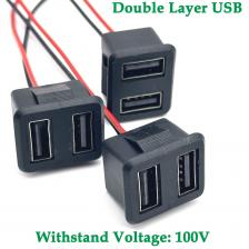 1/3 шт. двухслойная USB-гнездовая розетка 3A 100V Type-C и гнездовая USB-лампа для зарядки розетка с кабельным разъемом 1/3 шт. двухслойная USB-гнездовая розетка 3A 100V Type-C и гнездовая USB-лампа для зарядки розетка с кабельным разъемом