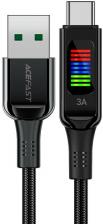 Кабель ACEFAST C7-04 USB-A to USB-C 1,2м zinc alloy зарядный кабель с дисплеем, черный AF-C7-04-BK Кабель ACEFAST C7-04 USB-A to USB-C 1,2м zinc alloy зарядный кабель с дисплеем, черный AF-C7-04-BK