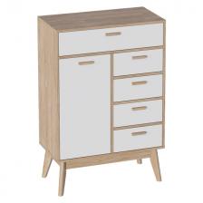 комод высокий Калгари 805x390x1190мм дуб натуральный светлый/белый матовый комод высокий Калгари 805x390x1190мм дуб натуральный светлый/белый матовый