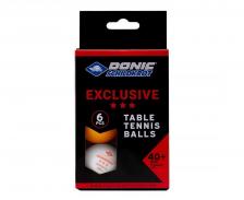 Мячики для н\тенниса 3* 40+ Donic EXCLUSIVE 6 штук 608533E белый + оранжевый Мячики для н\тенниса 3* 40+ Donic EXCLUSIVE 6 штук 608533E белый + оранжевый
