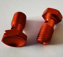 Алюминиевый красный банджо болт M10x1.25 Алюминиевый красный банджо болт M10x1.25