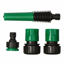 Набор: насадка для полива, коннектор, коннектор с аквастоп 3/4" (19 мм), адаптер1/2"–3/4" (12 мм–19 мм), ABS–пластик Набор: насадка для полива, коннектор, коннектор с аквастоп 3/4" (19 мм), адаптер1/2"–3/4" (12 мм–19 мм), ABS–пластик