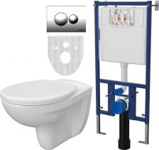 Комплект Унитаз подвесной DIWO Анапа безободковый + Система инсталляции для унитазов DIWO 4501 с кнопкой смыва 7312 хром Комплект Унитаз подвесной DIWO Анапа безободковый + Система инсталляции для унитазов DIWO 4501 с кнопкой смыва 7312 хром