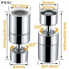 Кухонная мойка, латунный водосберегающий поворотный кран с большим углом, 2 функции, аэратор, сменный фильтр, смешанная насадка 24 мм. Кухонная мойка, латунный водосберегающий поворотный кран с большим углом, 2 функции, аэратор, сменный фильтр, смешанная насадка 24 мм.