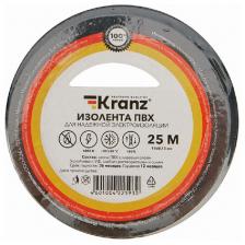 Изолента Kranz ПВХ, 0.13х19 мм, 25 м, черная Изолента Kranz ПВХ, 0.13х19 мм, 25 м, черная