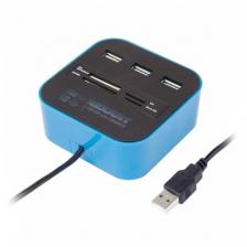 Разветвитель USB на 3 порта+картридер (все в одном) черный REXANT Разветвитель USB на 3 порта+картридер (все в одном) черный REXANT