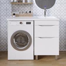 Тумба с раковиной Grossman Вилар 110 R белая, под стиральную машину Тумба с раковиной Grossman Вилар 110 R белая, под стиральную машину