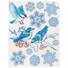 набор наклеек Зима 41х29см ПВХ голубой набор наклеек Зима 41х29см ПВХ голубой