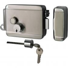 Замки серии ST-RL073 применяются для запирания дверей, калиток, ворот и могут применяться совместно с системами контроля доступа (контроллеры, домофоны, кодовые панели). Управление замком осуществляется либо электрически, либо механически. Удаленная разблокировка замка осуществляется кратковременной подачей напряжения. Замок может открываться ключом снаружи или кнопкой изнутри. Модели ST-RL073D**** имеют возможность блокировки ключом с внутренней стороны механической кнопки открывания. Электромеханический замок ST-RL073 имеет в составе соленоид, контролирующий взводной и запорный ригели. Запорный ригель обладает функцией противоотжимной блокировки при закрытом состоянии замка. Функциональные параметры Smartec ST-RL073DI-NK Электрическое управление Механическое управление Подходит для всех типов открывания двери Регулируемая пружина ригеля Изготовлен из стали (нержавеющая или никелированная сталь) Внутренние элементы защищены специальным покрытием Наработка на отказ 500.000 циклов. Замки серии ST-RL073 применяются для запирания дверей, калиток, ворот и могут применяться совместно с системами контроля доступа (контроллеры, домофоны, кодовые панели). Управление замком осуществляется либо электрически, либо механически. Удаленная разблокировка замка осуществляется кратковременной подачей напряжения. Замок может открываться ключом снаружи или кнопкой изнутри. Модели ST-RL073D**** имеют возможность блокировки ключом с внутренней стороны механической кнопки открывания. Электромеханический замок ST-RL073 имеет в составе соленоид, контролирующий взводной и запорный ригели. Запорный ригель обладает функцией противоотжимной блокировки при закрытом состоянии замка. Функциональные параметры Smartec ST-RL073DI-NK Электрическое управление Механическое управление Подходит для всех типов открывания двери Регулируемая пружина ригеля Изготовлен из стали (нержавеющая или никелированная сталь) Внутренние элементы защищены специальным покрытием Наработка на отказ 500.000 циклов.