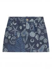Юбка мини с принтом Marine Print Roberto Cavalli Junior, синий Юбка мини с принтом Marine Print Roberto Cavalli Junior, синий