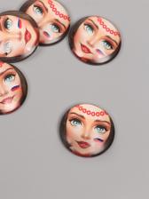 Кабошон стекло для творчества «Круг. Русская девушка», 3x3 см Кабошон стекло для творчества «Круг. Русская девушка», 3x3 см