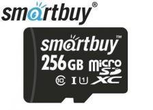 Карты флэш-памяти Smartbuy microSDXC Class 10 UHS-I U1 + SD adapter 256 GB, чтение: 80 MB/s, адаптер на SD Карты флэш-памяти Smartbuy microSDXC Class 10 UHS-I U1 + SD adapter 256 GB, чтение: 80 MB/s, адаптер на SD