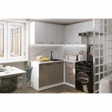 Кухонный гарнитур угловой «Парма мега прайм», 1600x1700 мм, цвет белый/шиншилла серая/джарра Кухонный гарнитур угловой «Парма мега прайм», 1600x1700 мм, цвет белый/шиншилла серая/джарра