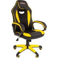 Кресло компьютерное Brabix Blaze GM-162, тк/э/кожа, ч/желтое Кресло компьютерное Brabix Blaze GM-162, тк/э/кожа, ч/желтое