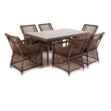 Обеденная группа плетеная, цвет коричневый 4SIS Латте LC6T-7-SET brown Обеденная группа плетеная, цвет коричневый 4SIS Латте LC6T-7-SET brown