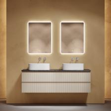 Мебель для ванной комнаты Sancos Snob T 160 beige soft, столешница черный мрамор TT160A1, раковина CN6052 Мебель для ванной комнаты Sancos Snob T 160 beige soft, столешница черный мрамор TT160A1, раковина CN6052