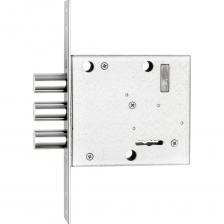 Замок врезной сувальдный серии 447L имеет 4 класс взломостойкости. Замок предназначен для установки в металлические двери. Без защелки без задвижки с прямоугольной лицевой планкой 30 мм. Дверной замок оснащен тремя стальными ригелями вылетом в 2 оборота 26 мм, диаметром 16мм. Механизм вылета ригелей двух шаговый, позволяет закрывать замок на 1-2 оборота. Без тяг, без подшипника, без отверстий под ручки, бэксет 67 мм. Без ответной планки, без декоративных накладок на ключевину, с 4 сувальдными ключами длиной 75 мм. Гарантийный срок 10 лет. Температура эксплуатации - от минус 20 до плюс 60 градусов Цельсия (испытаний на другой температурный режим не проводилось). Замок врезной сувальдный серии 447L имеет 4 класс взломостойкости. Замок предназначен для установки в металлические двери. Без защелки без задвижки с прямоугольной лицевой планкой 30 мм. Дверной замок оснащен тремя стальными ригелями вылетом в 2 оборота 26 мм, диаметром 16мм. Механизм вылета ригелей двух шаговый, позволяет закрывать замок на 1-2 оборота. Без тяг, без подшипника, без отверстий под ручки, бэксет 67 мм. Без ответной планки, без декоративных накладок на ключевину, с 4 сувальдными ключами длиной 75 мм. Гарантийный срок 10 лет. Температура эксплуатации - от минус 20 до плюс 60 градусов Цельсия (испытаний на другой температурный режим не проводилось).