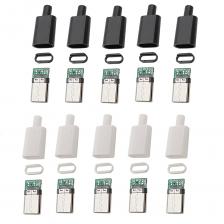 10 шт. USB 3.1 Type-C разъем, черный/белый, металлический 10 шт. USB 3.1 Type-C разъем, черный/белый, металлический