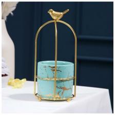 Конфетница керамическая «Изумруд. Птичка», 220 мл, 9x20,5 см Конфетница керамическая «Изумруд. Птичка», 220 мл, 9x20,5 см