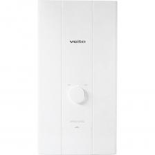 Мощный. Производительный. Стильный.Трехфазный проточный водонагреватель Veito BlueE 18 – это трехфазный прибор предназначенный для использования в современных квартирах, а также коммерческих помещениях, где имеется трехфазная сеть и необходим единовременно большой объем горячей воды. Например, салон парикмахерской или ресторан, где на кухне нужна горячая вода в течении всего дня.Veito BlueE имеет мощность: 18 кВт.Модель обладает минималистичным дизайном.На панели прибора расположен плавный регулятор температуры с диапазоном от 20 до 60 градусов.Конструкция прибора предусматривает два типа монтажа.Универсальный монтаж:Первый – открытый (когда трубы подключаются снизу).Второй – скрытый (когда трубы с водой выходят из стены).Veito Blue E оборудована электронным управлением.Само электронное управление имеет две основные задачи:Первая - обезопасить пользователя от получения термического ожога (макс.темп 60 градусов).Вторая - сэкономить ему средства.Для этого на патрубке холодной воды установлен датчик, замеряющий температуру на входе, а датчик на патрубке горячей воды следит за соблюдением параметров заданных пользователем. Электронная плата управляет всем процессом подавая нужную мощность на спирали. Процесс происходит моментально и остается незаметным для пользователя. Мощный. Производительный. Стильный.Трехфазный проточный водонагреватель Veito BlueE 18 – это трехфазный прибор предназначенный для использования в современных квартирах, а также коммерческих помещениях, где имеется трехфазная сеть и необходим единовременно большой объем горячей воды. Например, салон парикмахерской или ресторан, где на кухне нужна горячая вода в течении всего дня.Veito BlueE имеет мощность: 18 кВт.Модель обладает минималистичным дизайном.На панели прибора расположен плавный регулятор температуры с диапазоном от 20 до 60 градусов.Конструкция прибора предусматривает два типа монтажа.Универсальный монтаж:Первый – открытый (когда трубы подключаются снизу).Второй – скрытый (когда трубы с водой выходят из стены).Veito Blue E оборудована электронным управлением.Само электронное управление имеет две основные задачи:Первая - обезопасить пользователя от получения термического ожога (макс.темп 60 градусов).Вторая - сэкономить ему средства.Для этого на патрубке холодной воды установлен датчик, замеряющий температуру на входе, а датчик на патрубке горячей воды следит за соблюдением параметров заданных пользователем. Электронная плата управляет всем процессом подавая нужную мощность на спирали. Процесс происходит моментально и остается незаметным для пользователя.