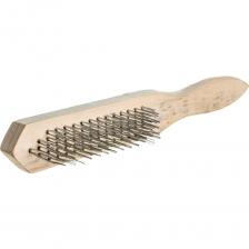 Ручная щетка по металлу SAMGRUPP с деревянной ручкой, 5 рядов SAMC-094010005 Ручная щетка по металлу SAMGRUPP с деревянной ручкой, 5 рядов SAMC-094010005