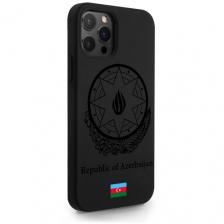 Черный силиконовый чехол SignumCase для iPhone 12/12 Pro Черный лаковый Герб Азербайджана для Айфон 12/12 Про Черный силиконовый чехол SignumCase для iPhone 12/12 Pro Черный лаковый Герб Азербайджана для Айфон 12/12 Про