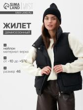 Жилет женский с воротником MIST, размер 46, чёрный Жилет женский с воротником MIST, размер 46, чёрный