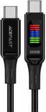 Кабель ACEFAST C7-03 USB-C to USB-C zinc alloy зарядный кабель с дисплеем, черный AF-C7-03-BK Кабель ACEFAST C7-03 USB-C to USB-C zinc alloy зарядный кабель с дисплеем, черный AF-C7-03-BK